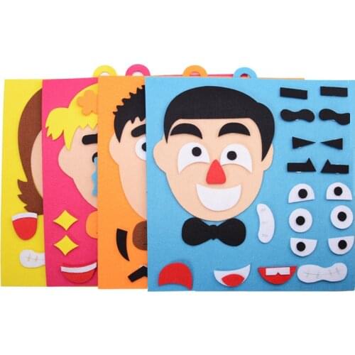 30CM*30CM DIY Toys Emotion Change Puzzle Toys Creative Facial Expression Kids Learning Educational Toys For Children Funny Set