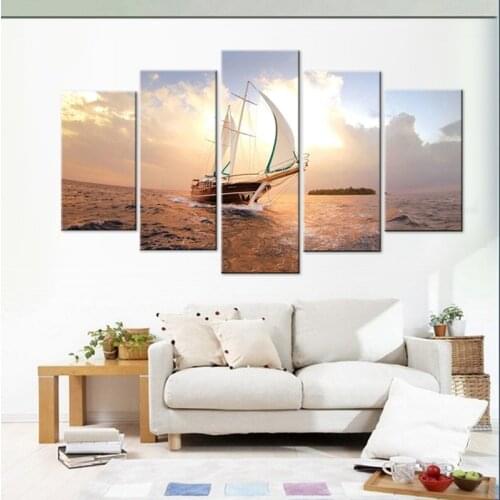 Canvas Painting blue sky 5 Pieces Wall Art Painting ModularWallpapers Poster Print Home Decor
