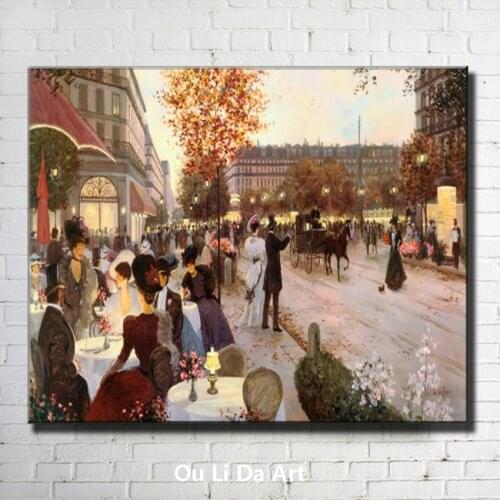 Classical court figures city streets night scenery oil painting canvas printing printed on canvas wall art decoration picture