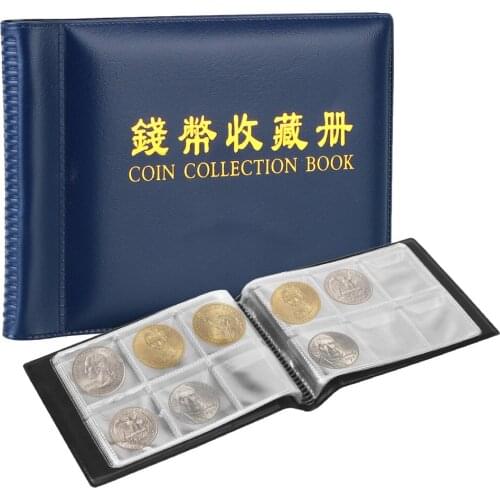 Coin Collection Book Coin Storage Bag Gifts 60 Pockets Coin Holder Albums Stamp Album For Commemorative Coin Badges Tokens Album