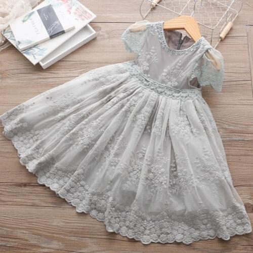 Lace Princess Dress Wedding Party Kids Dresses for Girls Casual Wear Flower Girls Dress Childrens Clothing 3-8 Years Vestidos