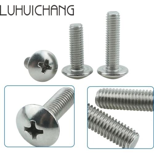 M4 Crosss recessed mushroom screws 304 stainless steel Truss screw phillips screws
