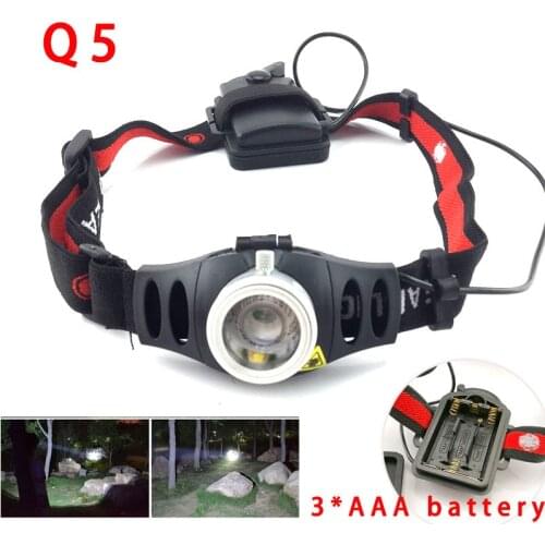 Q5 LED Headlamp Headlights Zoomable AAA Battery Focus Frontal High Power Head Lamp Light Torch Flashlight For Fishing Camping