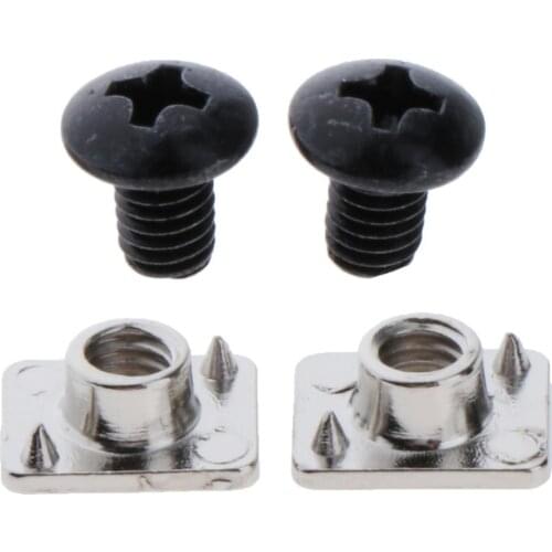 2 Pairs Quality Metal Screws & Nut for Roller Skates Inline Skates Buckle Belts Replacement Parts Bolts Tools Accessories