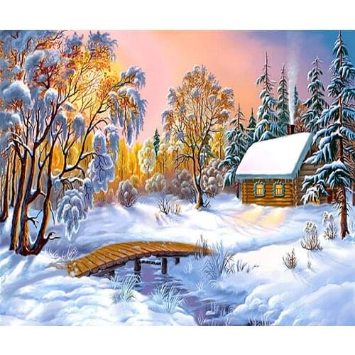 A7892 11CT/14CT/18CT/25CT/28CT oil scenery patterns Counted Cross Stitch DIY Cross Stitch Kits Embroidery Needlework Sets