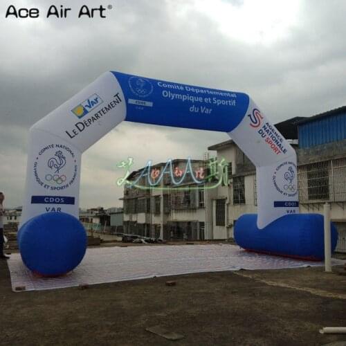 Customizable sport archway,inflatable start finish line arch with full free logo,7.1x4.5m H giant racing gate for France