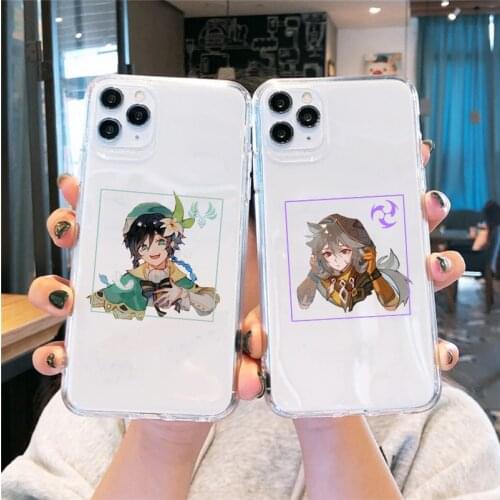 New Genshin Impact Phone Case for IPhone XR X XS MAX 6s 7 7plus 8 8Plus SE 2020 12 11 Pro Max Soft Silcone TPU Transparent Cover