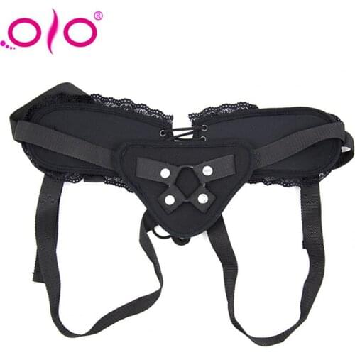 OLO Elastic Strap On Dildo Leather Pants Bondage Sex Simulation Penis Wearable Anal Butt Plug Lesbian Women Adult Sex Toy