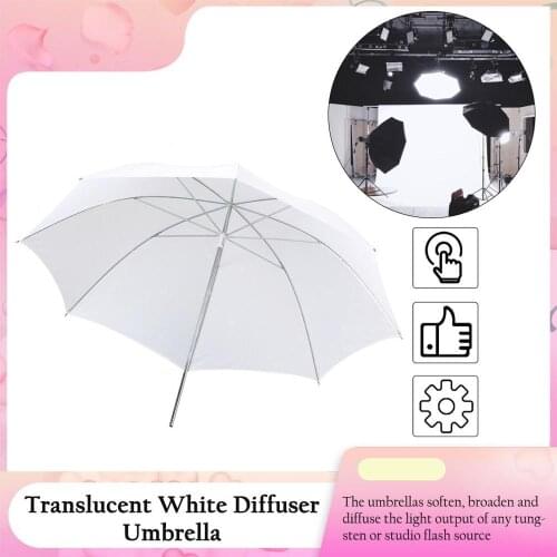 Portable Lightweight 33 inch 83cm Pro Studio Photography Flash Translucent Soft Lambency Umbrella White Wholesale