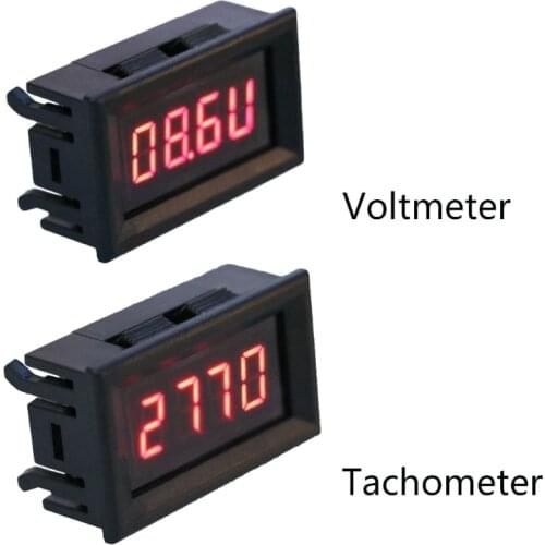 OOTDTY 2 in 1 LED Tachometer Gauge Digital RPM Voltmeter for Auto Motor Car Motorcycle Rotating Speed