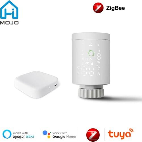 HIMOJO Zigbee Smart Radiator Thermostat Valve,Tuya Thermostatic Radiator Valve Actuator Controller Work for Alexa, Google Home