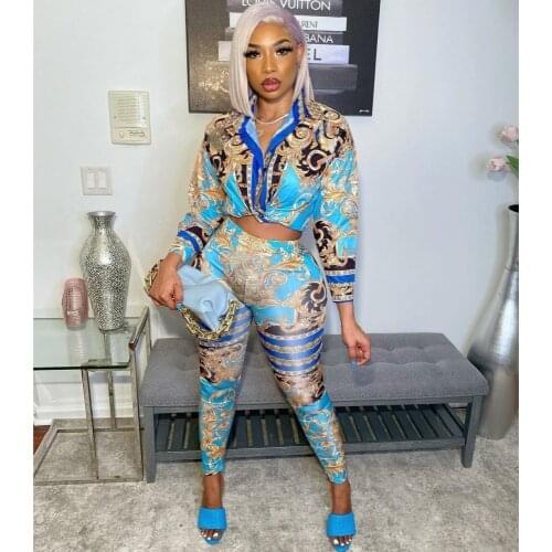 2 Piece African Sets For Women 2021 New African Print Elastic Bazin Baggy Pants Rock Style Dashiki Sleeve Famous Suit For Lady