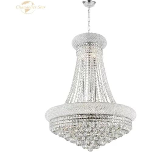 Empire Gold LED Chandeliers Lighting Classic Crystal Chrome Indoor Lamp for Living Room Bedroom Dining Room Villa Hotel