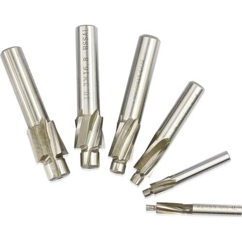 1pc 4 flute hss counterbore end mill M3.2-M16.5 pilot slotting milling tool for wood / metal drilling bench bench