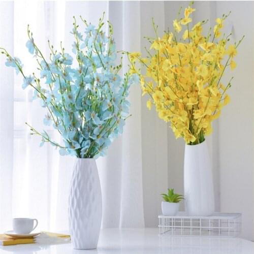 10 PCS 6 Colour Yellow Dancing Orchid Simulation Home Decoration Artificial Bouquet Silk Party Ornament Flower Arrangement