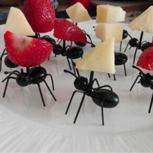 24pcs/lot Ant Shape Fruit Fork Snack Cake Dessert Pick Tableware for Home Kitchen Party Dinner Fruit Pick Kitchen accesories