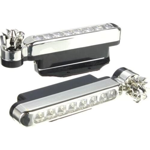 2x Wind Powered 8 LED Car DRL Daytime Running Light Fog Head Lamp Bulbs White