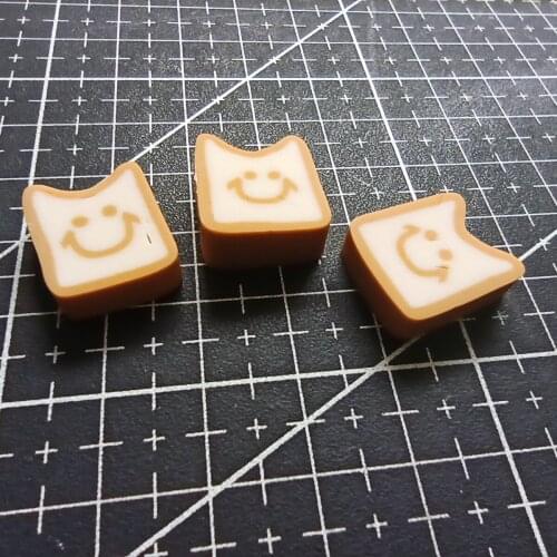 3pcs/lot resin smile Toast 16mm mix size simulation of food Cabochons Scrapbook for DIY phone case decoration B102-7