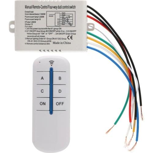 4 Channel Wireless ON/OFF Lamp Remote Control Switch Receiver Transmitter New