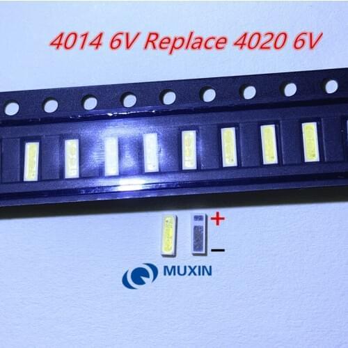 4000pcs/Lot 4014 4020 emc CHIP-2 SMD LED Beads Cold white 4014 1W 6V 150mA For TV/LCD Backlight EMC