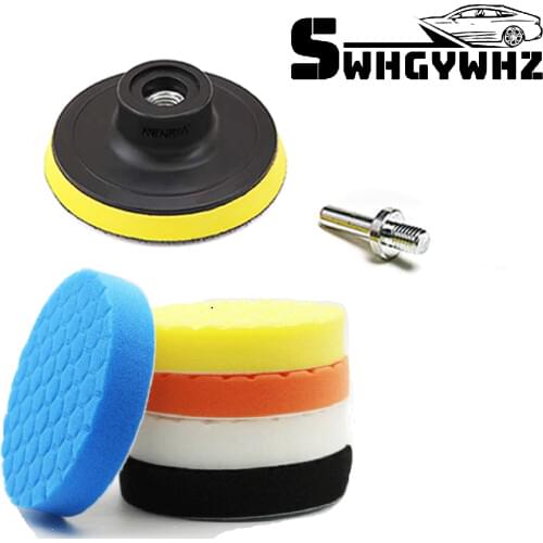 8pcs Polished pad set Sponge Disc Buffing Sponge Waxing Polishing Pad Kit Set For Car Polisher Buffer 3/4/5/6//7inches
