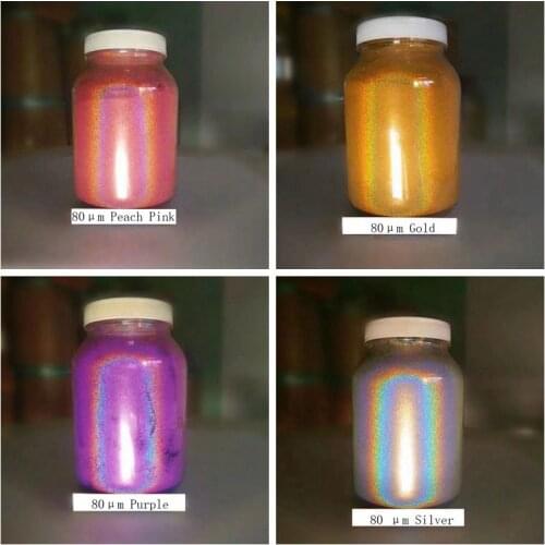 80 μm Extra Fine Holographic Glitter Powder Silver Pink Gold Purple DIY Eyeshadow Body Nail Art decoratie Resin Craft