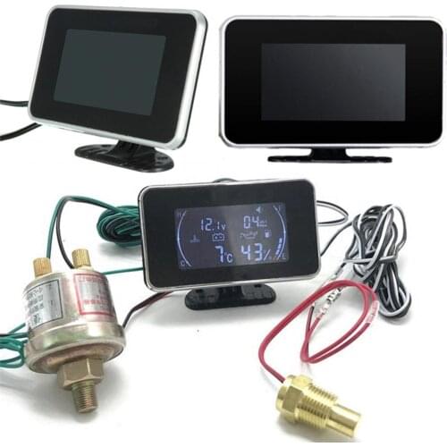 85% Hot Sales!! 4 in 1 LCD Digital Oil Pressure Voltmeter Water Temperature Oil Fuel Level Gauge
