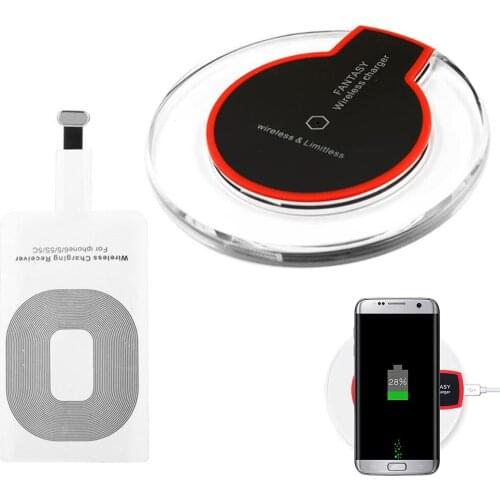 Besegad Qi Wireless Charger Charging Power Pad Stand Ultra-thin Receiver Module for Apple iPhone 7 6 6S S Plus 5S 5 SE