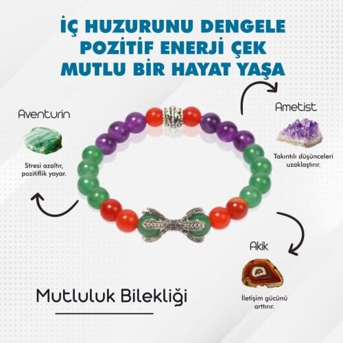 Natural stone Double Way Happiness Inner Peace and Positive Energy Wristbands