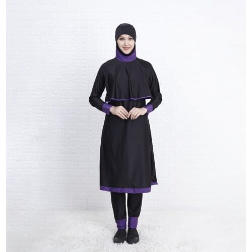 Burkini Muslim Swimwear Black Swimsuit Modest Fashion Women Burkini Hijab Islamic Women Borkini Full Swimsuit Long Sleeve Islam