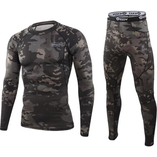 Quick Dry Mens Thermal Underwear Sets Male Sport Suits Compression Tight Underwear Clothes Fitness Long Johns Men Winter MY336