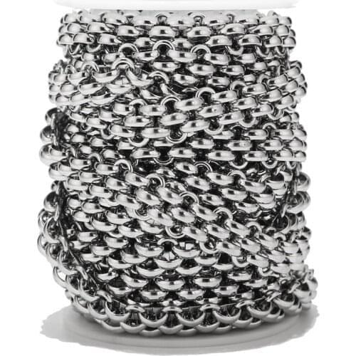 1meter 13mm Width Stainless Steel Handmade Large Heavy Link Chains DIY Circle Chain Necklace Jewelry Accessories For Men Women