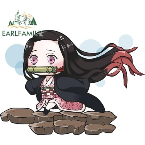 EARLFAMILY 13cm x 10.2cm for Girl Playing Flute Car Sticker Funny JDM Stickers Vinyl Body for Car DIY Occlusion Scratch Decal