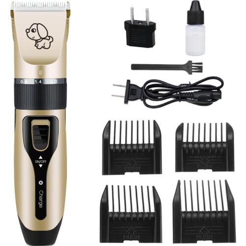 Dog Hair Trimmer Pet Hair Remover Cutter Grooming Cat Electrical Pet Clipper Rechargeable Low-Noise Pets Hair Cut Machine