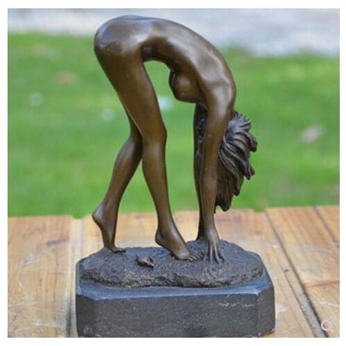 Europe Pure copper handicraft body art copper beauty Ms. sculpture female place business gifts study club soft decoration crafts