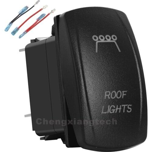 Roof Lights Green Led 12v/24v Toggle Rocker Push Switch 5 Pins SPST ON/OFF For Car Boat Truck Waterproof + Jumper Wires Set