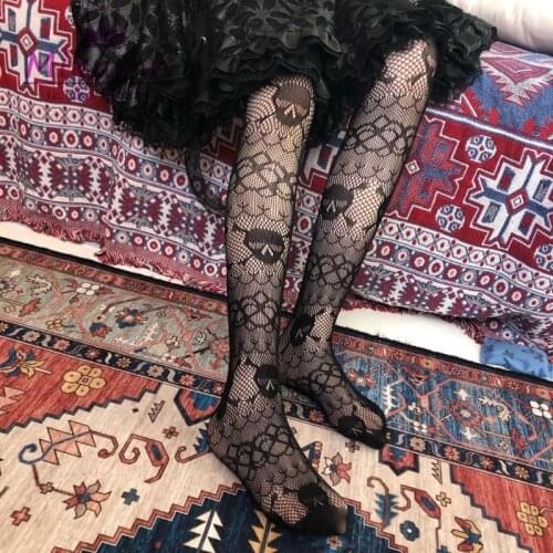 Gothic Lolita Retro Skull Spider Black Sexy Fishnet Pantyhose Harajuku Punk Women Elastic Stockings Female Fashion Streetwear