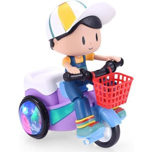 Tricycle Toy with LED Light Sound 360 Degree Rotating Durable Electric Stunt Tricycle Toy for Birthday Gift Tricycle Toy