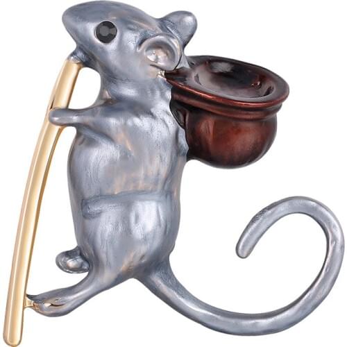 Ins wind fashion personality cartoon cute little mouse brooch brooch spot alloy painting animals