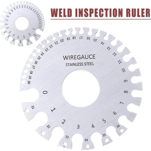 Round AWG Wire Thickness Ruler Gauge Diameter Measurer Tool Stainless Steel Wire Metal Sheet Thickness Gauge