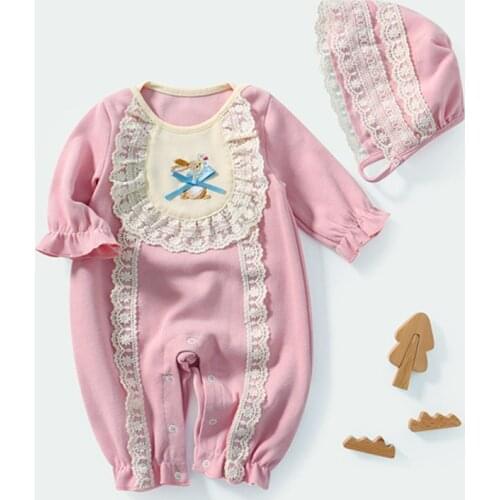 Infant Rabbit Romper Baby Girls Easter Babygrows Toddler Boutique Clothing Children Birthday Rompers Newborn Embroidery Clothes