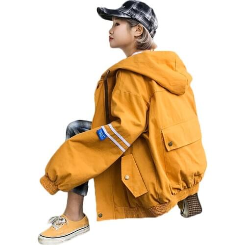 Women Hooded Jacket New Spring Autumn Student Jacket Coat Female Loose Baseball Clothing Women Basic Jackets Female Windbreaker