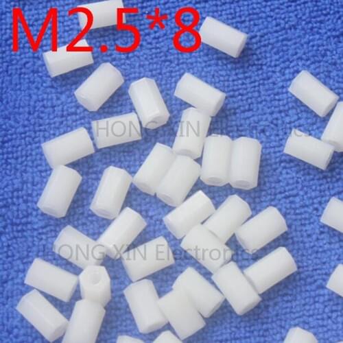M2.5*8 1pcs White nylon Standoff Spacer Standard M2.5 Female-Female 8mm Standoff Kit Repair parts High Quality