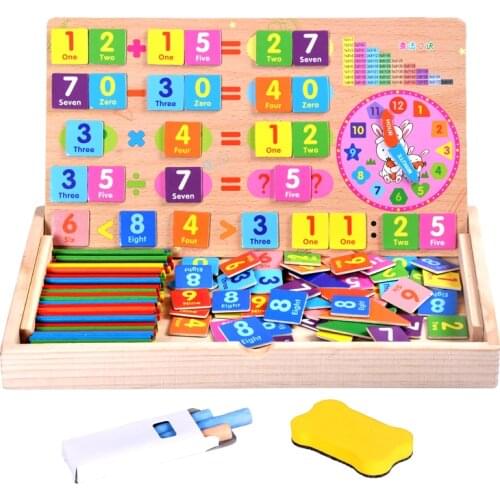 Mathematical Knowledge Arithmetic Toy Wood Cognitive Matching Kids Montessori Early Educational Learn Toys for 3-8 Children Gift