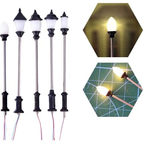 6-7cm Model Railway 3V Led Lamppost Lamps Garden Lights For HO N Scale Landscape Layout