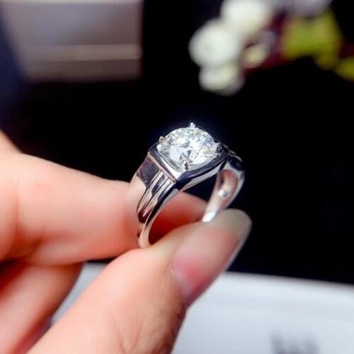 Muscular power ring crackling moissanite gem ring for men jewelry gift size engagement ring for wedding birthday gift