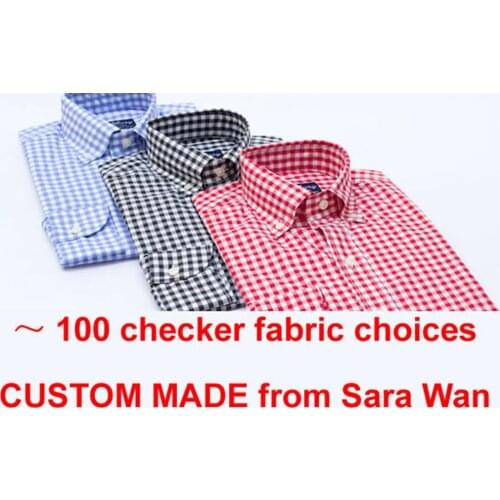 100% Cotton Mens Gingham Dress Shirt Custom Mad Checkered Shirt,Tailored Mens Checkered Shirts For Men Long Sleeve Dress Shirt