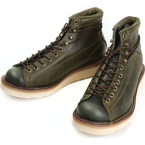 New 2021 Top Quality Fashion Vintage Handmade Men Casual Shoes Autumn Winter Real Leather Ankle Boots Round Toe Motorcycle Boots