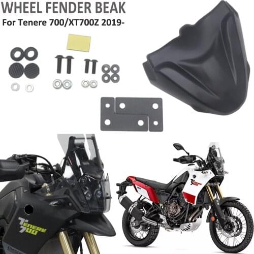 For Yamaha Tenere 700 XT700Z XTZ 700 T7 T700 Front Wheel Upper Cover Hugger Fender Beak Nose Cone Extension Cowl Black