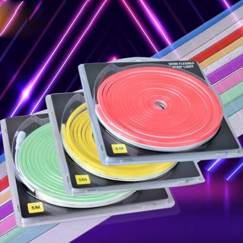LED neon light Single Color Cut 2.5CM DC12V 5meter/set 6mm Narrow Waterproof Bar Light Round Bendable Led Neon Flex String